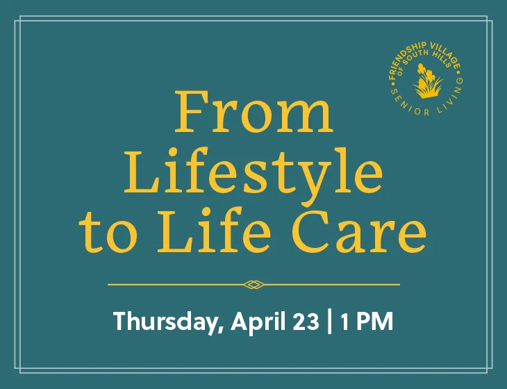 From Lifestyle to Life Care on April 23 at 1 p.m.